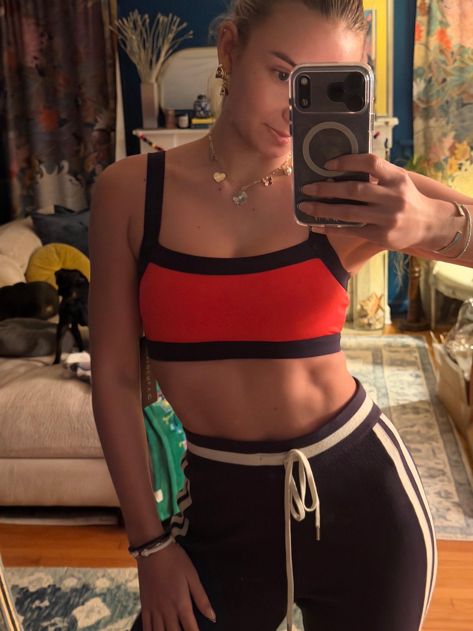 CONTRAST BLOCK sports bra