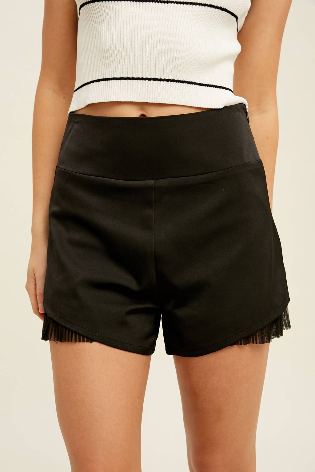 SHIMMY SATIN SHORTS
