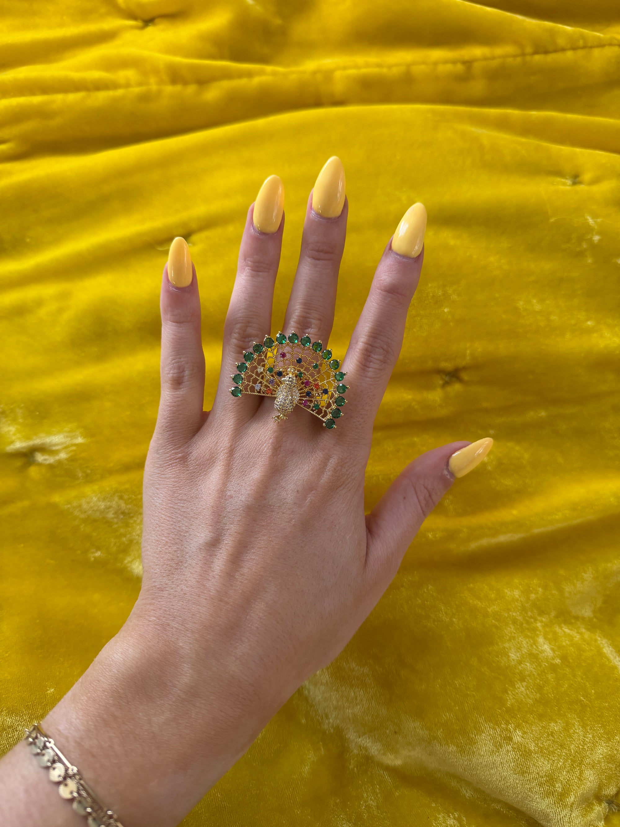 PEACOCK 18k gold plated ring