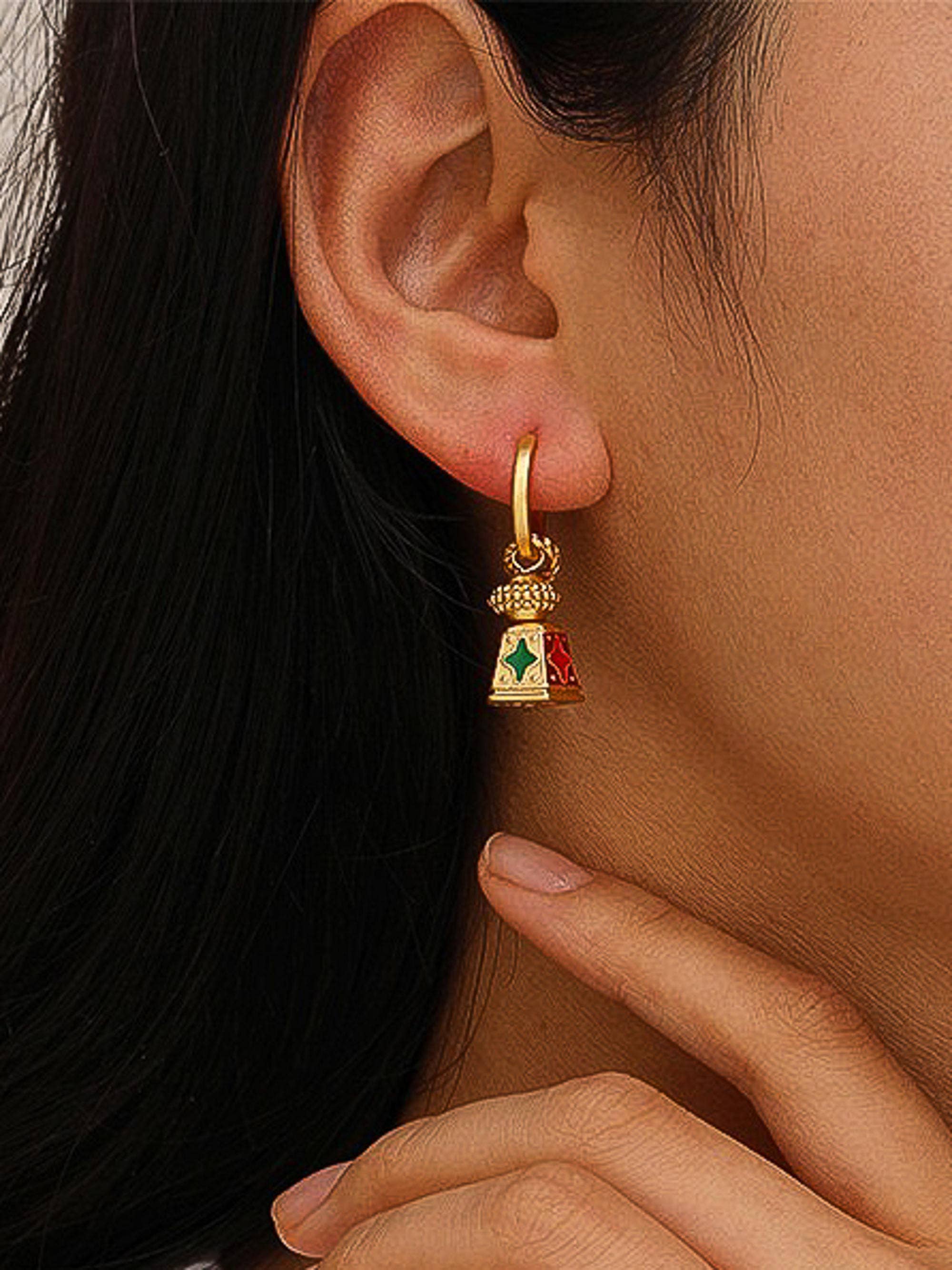 Isabel 18K Gold Bohemian Bell Tower Earring: Yellow Gold