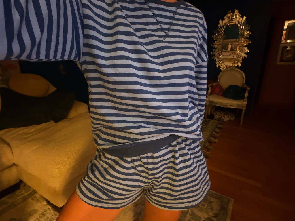 SIMONE BLUE sweatshirt & shorts set