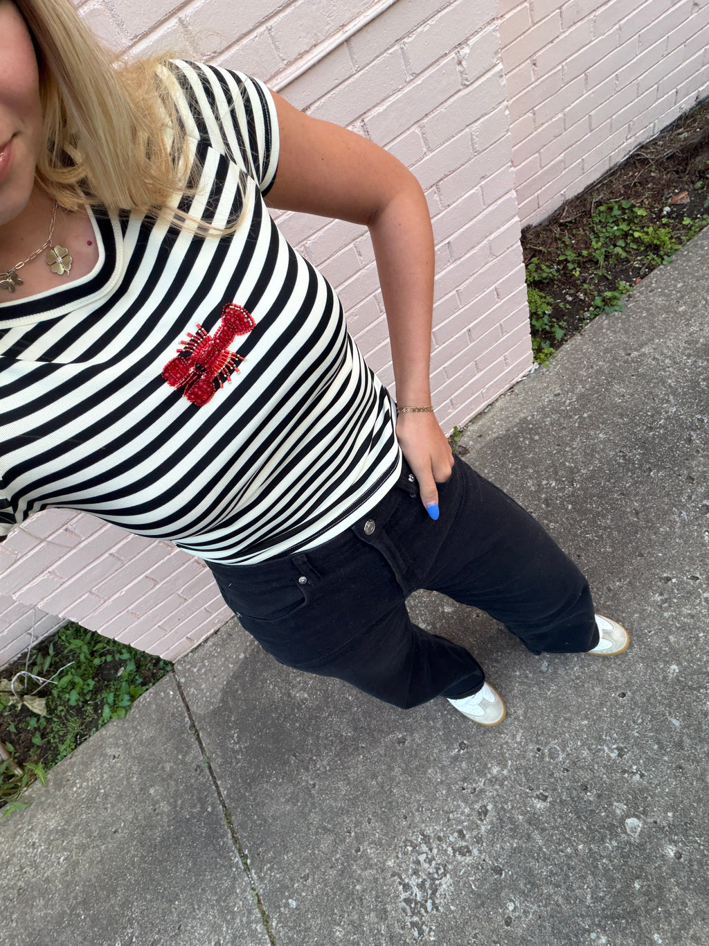 ZANDRA LOBSTER BEADED TEE