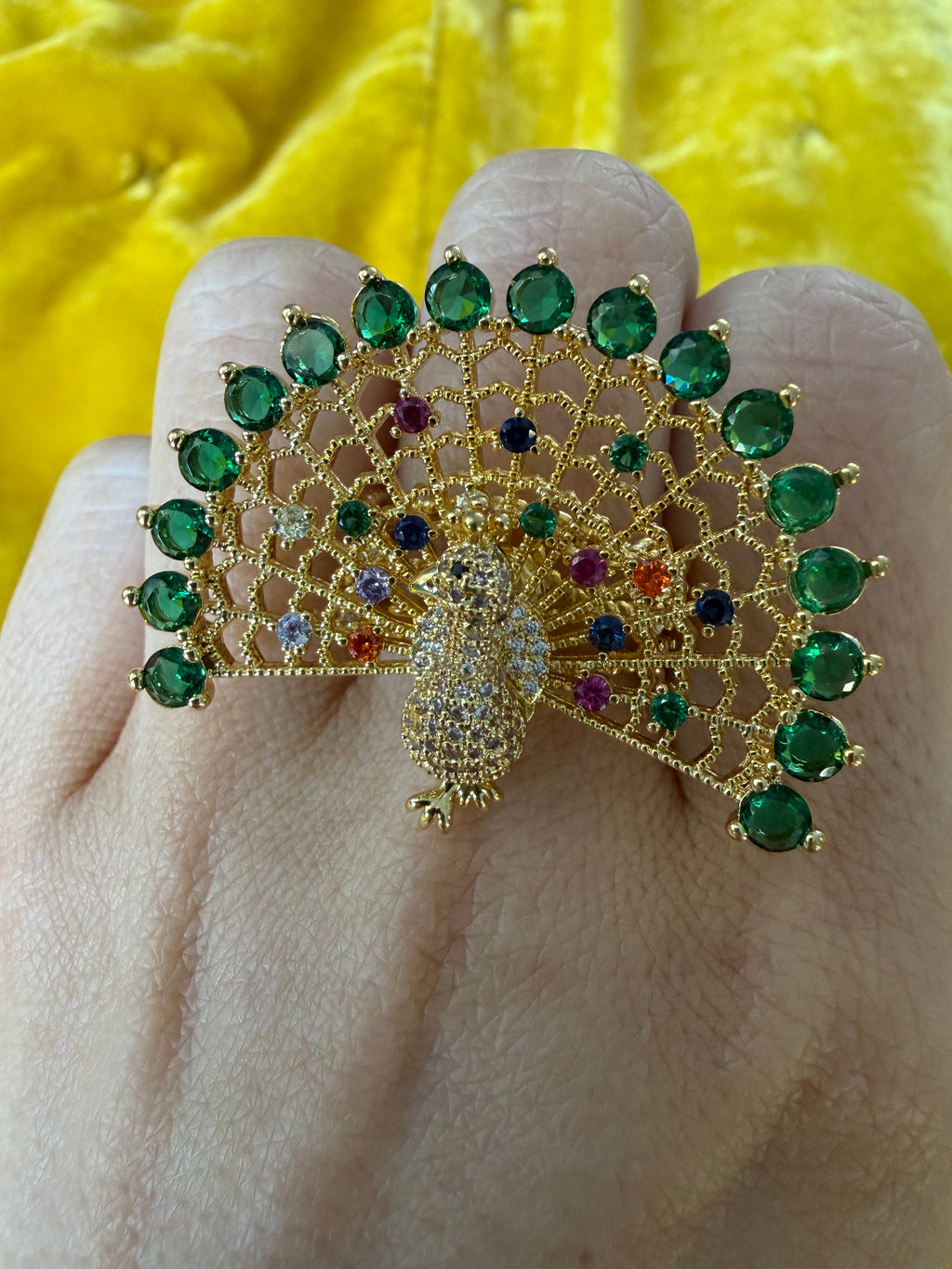 PEACOCK 18k gold plated ring