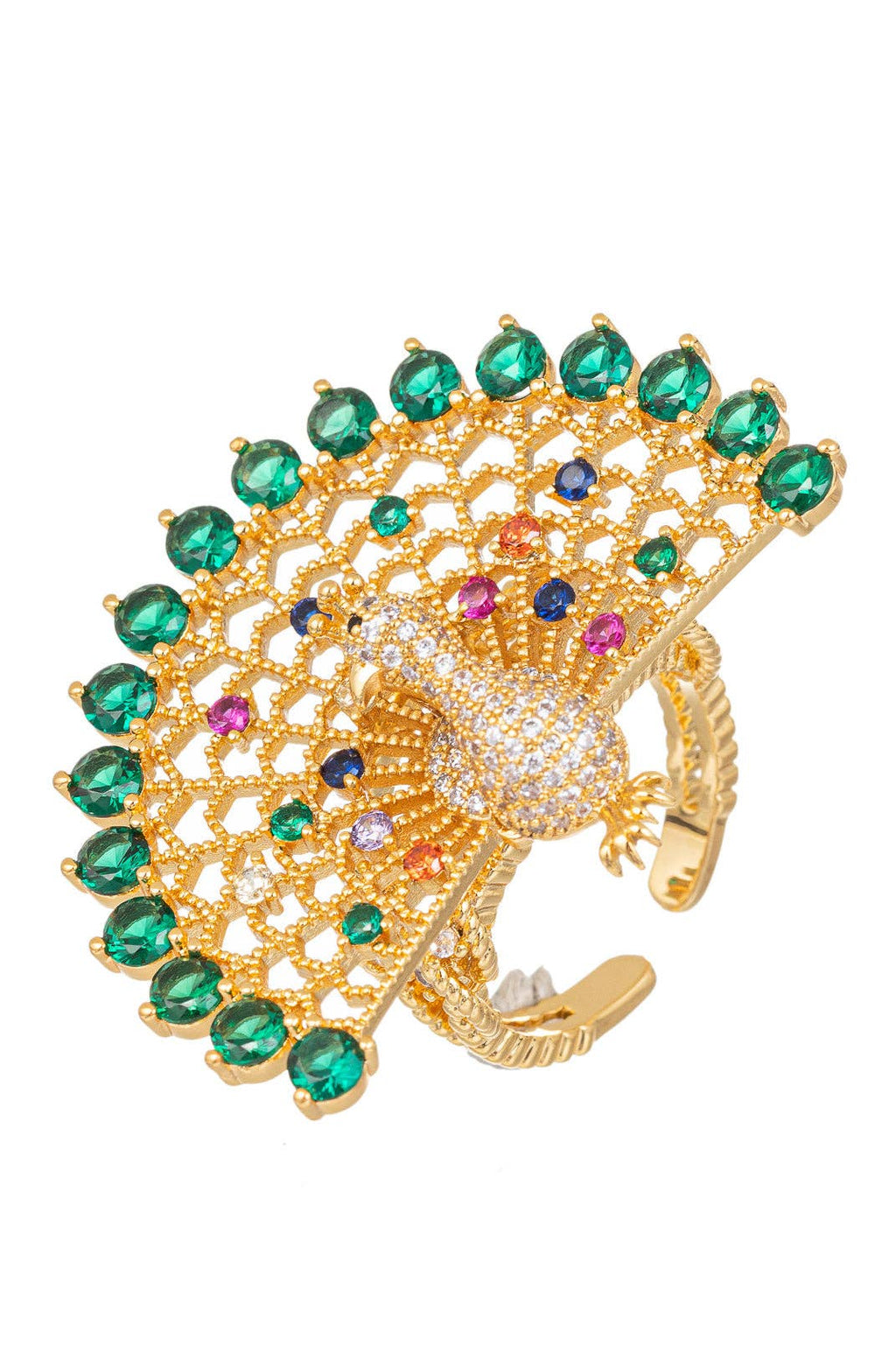 PEACOCK 18k gold plated ring