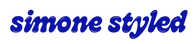 Blue text 'simone styled' on a white background