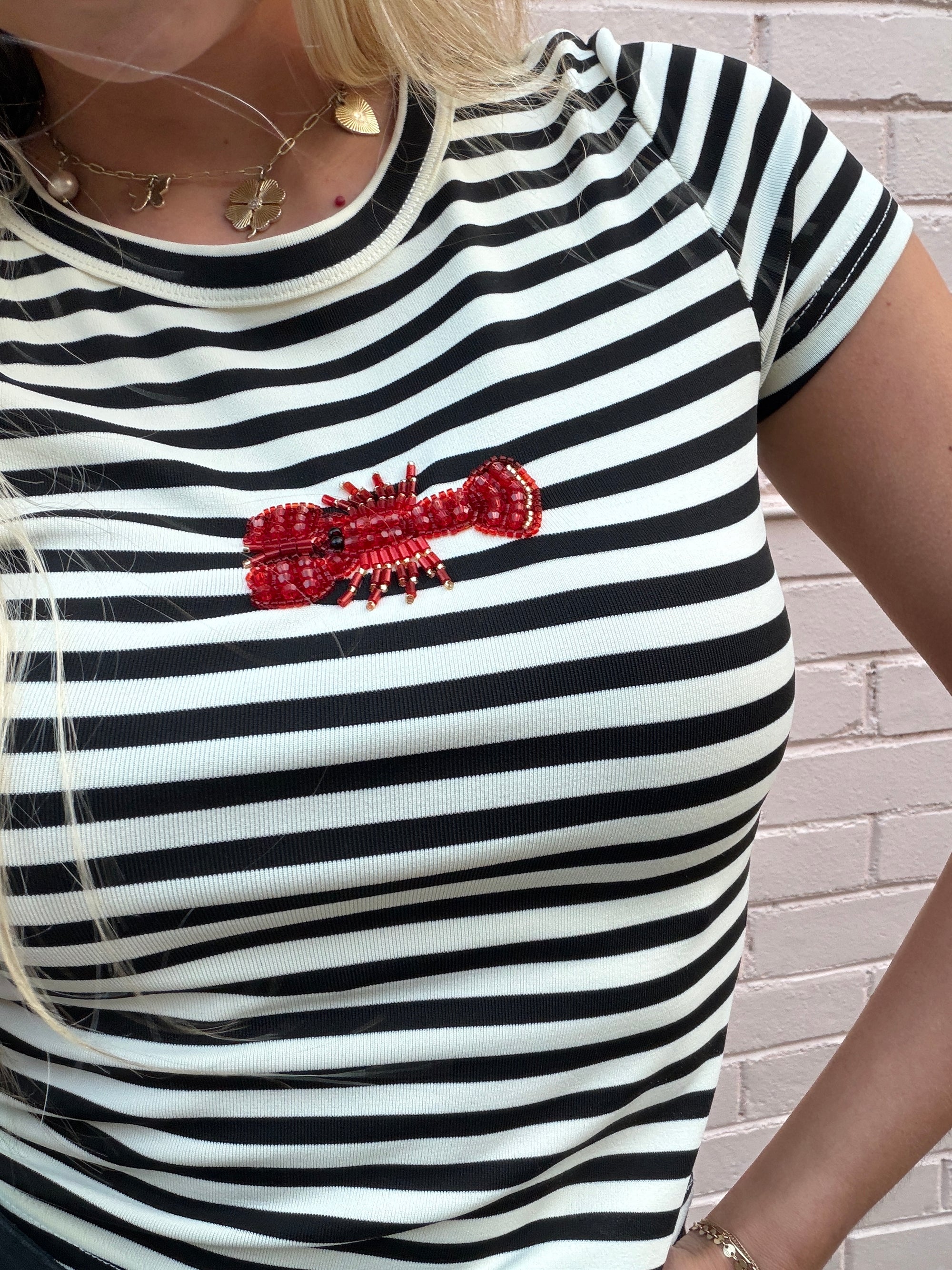 ZANDRA LOBSTER BEADED TEE