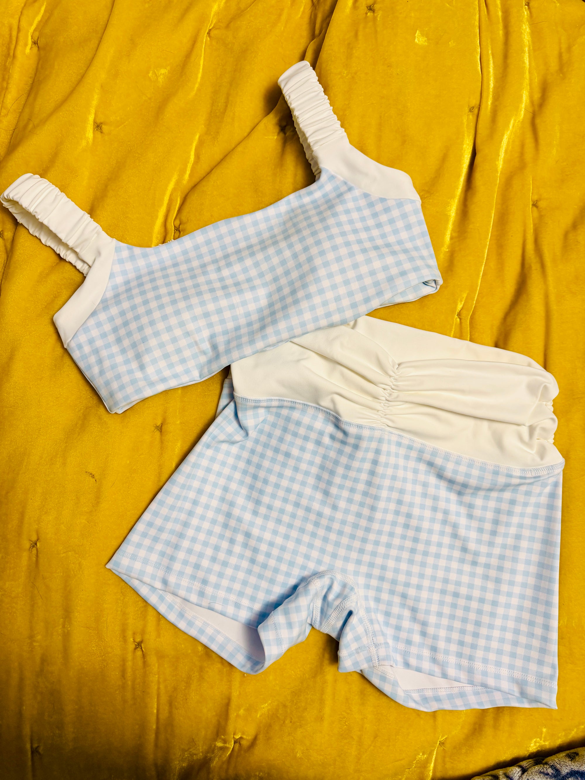 MIAMI GINGHAM sports bra