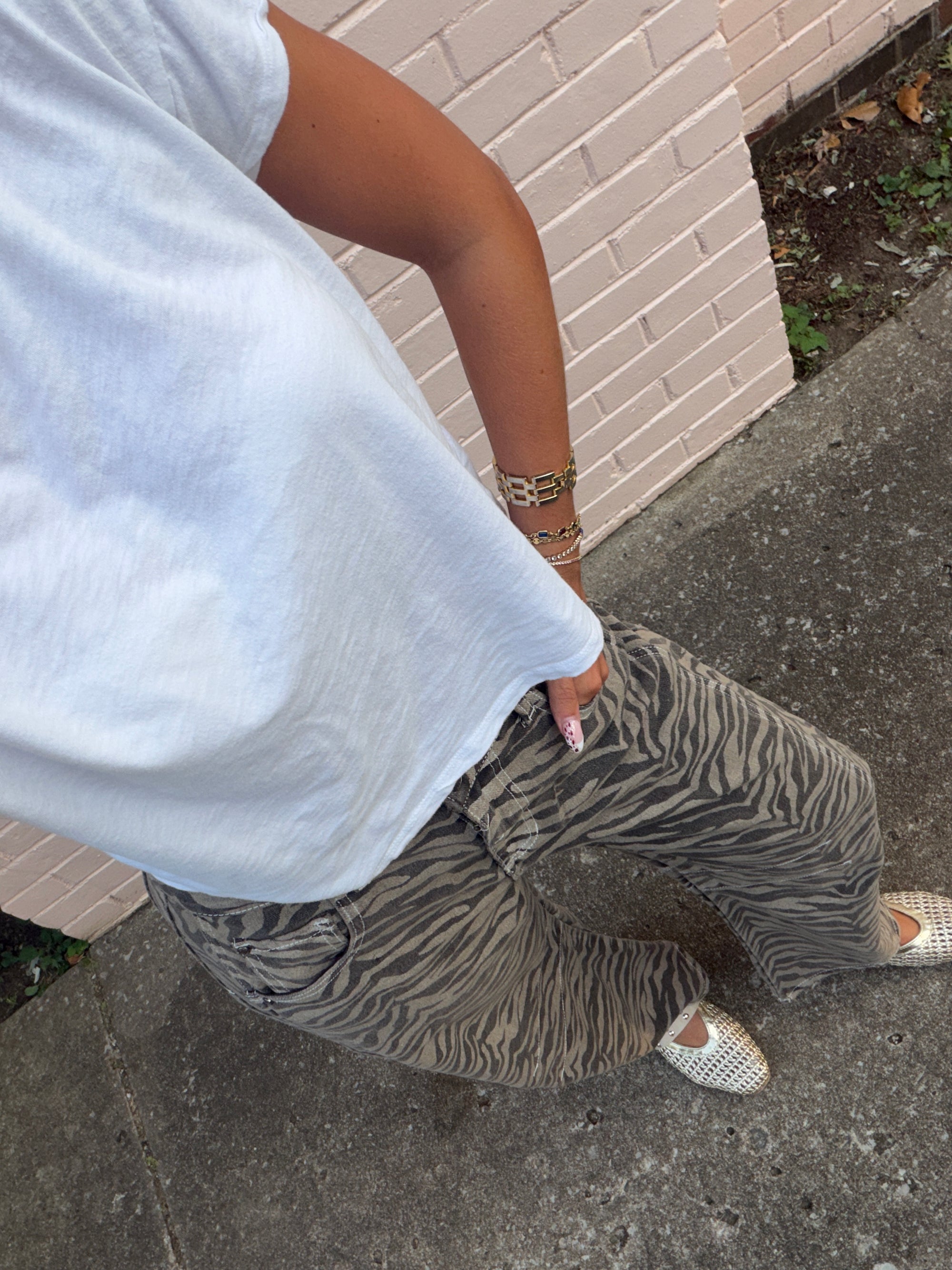 ZA ZA ZEBRA BARREL JEANS