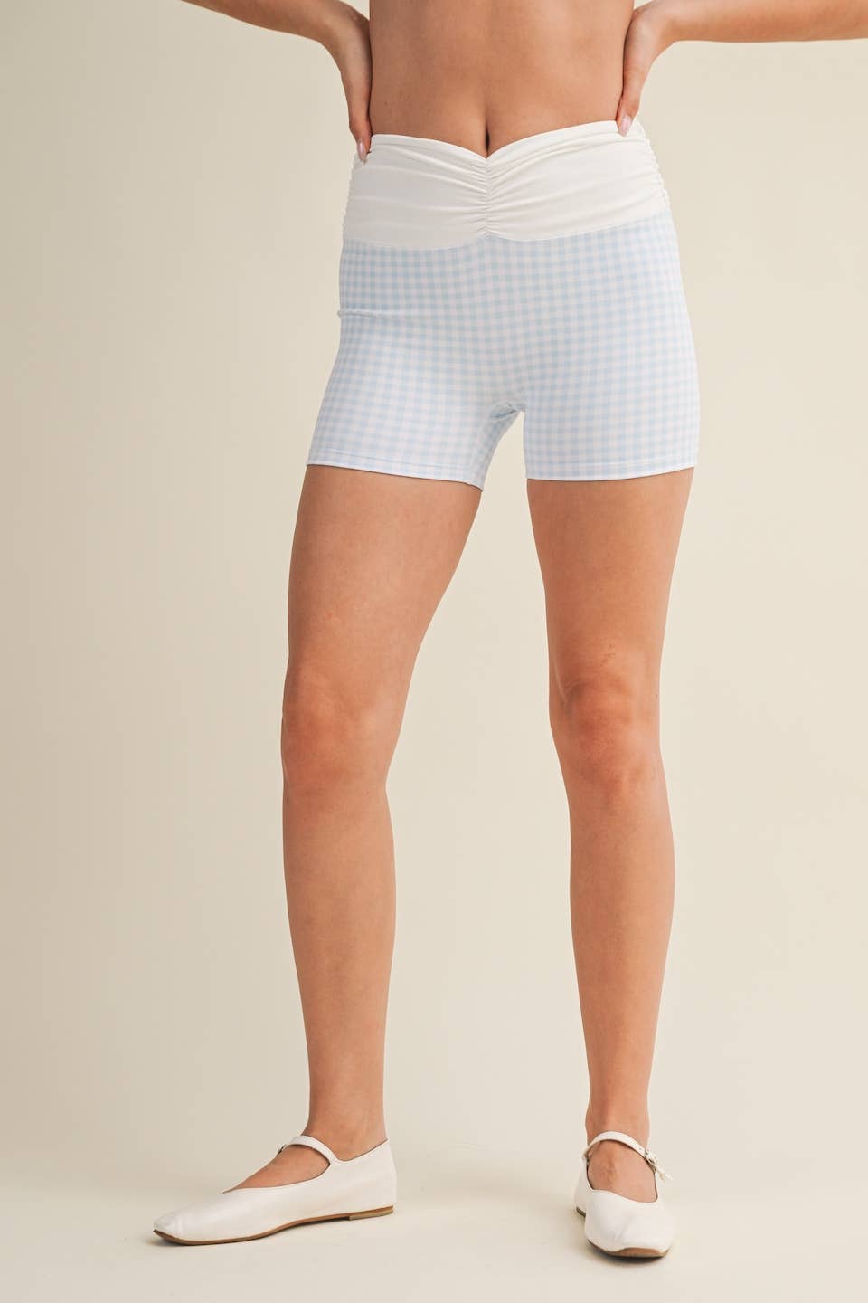 MIAMI GINGHAM biker shorts