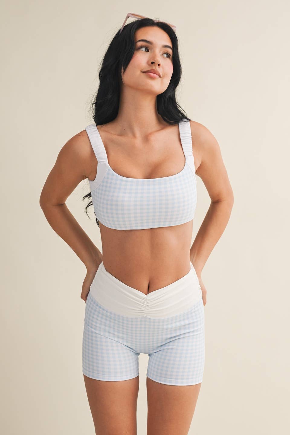 MIAMI GINGHAM sports bra