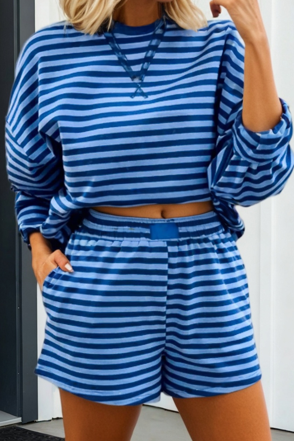 SIMONE BLUE sweatshirt & shorts set